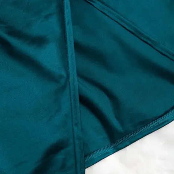 Peacock Blue Cami Draped Crossover Slip Dress - Picture 4 of 14